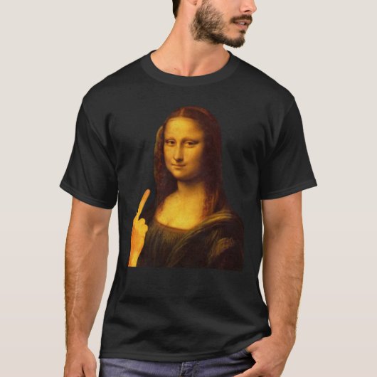 Mona Lisa Funny Painting Middle Finger Sticker3235 T-shirt (Voorkant)
