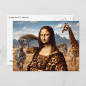 Mona Lisa gaat op Safari Briefkaart (Voorkant / Achterkant)
