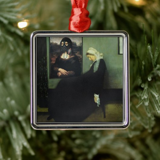 Mona Lisa Gassed Whistler's Mother Metalen Ornament (Boom)