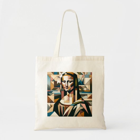 Mona Lisa Geïnspireerde Tote Tas - Mozaïek Kunst (Voorkant)