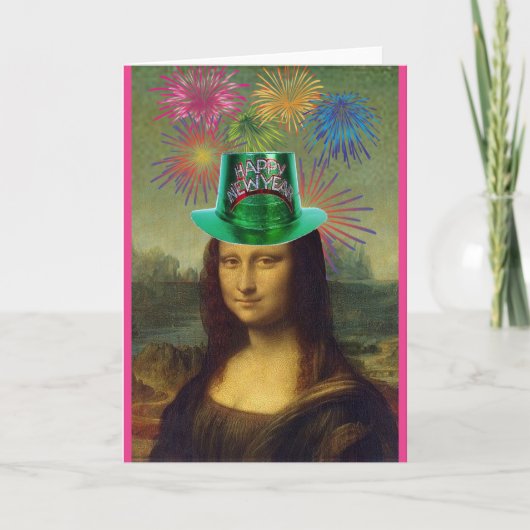 Mona Lisa, Gelukkig Nieuwjaar, Kunst Kaart (Voorkant)