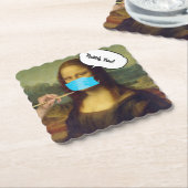 Mona Lisa gemaskeerd Kartonnen Onderzetters (Gebogen)