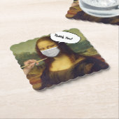 Mona Lisa gemaskeerd Kartonnen Onderzetters (Gebogen)