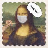Mona Lisa gemaskeerd Kartonnen Onderzetters (Voorkant)