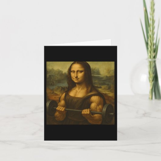 Mona Lisa gewichtheffen sterke kunst wint bodybui Kaart (Voorkant)