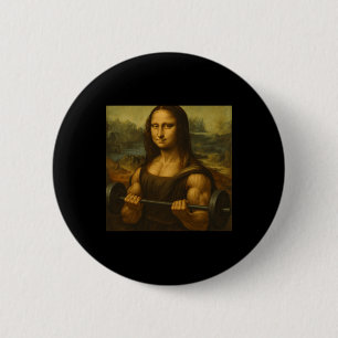Mona Lisa gewichtheffen sterke kunst wint bodybui Ronde Button 5,7 Cm