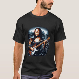 mona lisa gitaar spelend Grappige Muziek Liefhebbe T-shirt