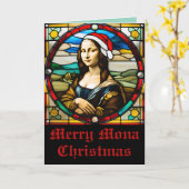 Mona Lisa Glas-in-lood Kerstmis Kaart (Gele Bloem)