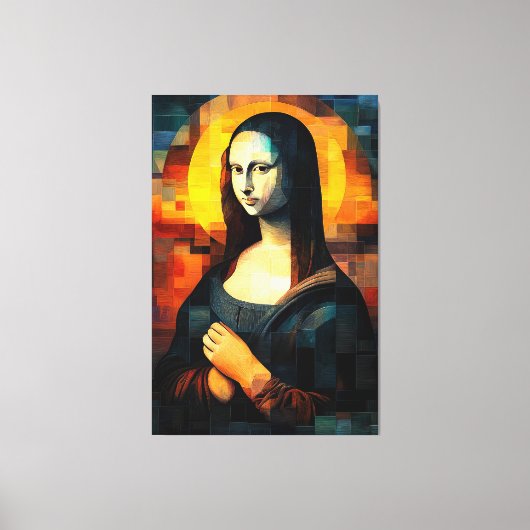 Mona Lisa Glas in lood Mozaïek Kunstwerk Canvas Afdruk (Voorkant)