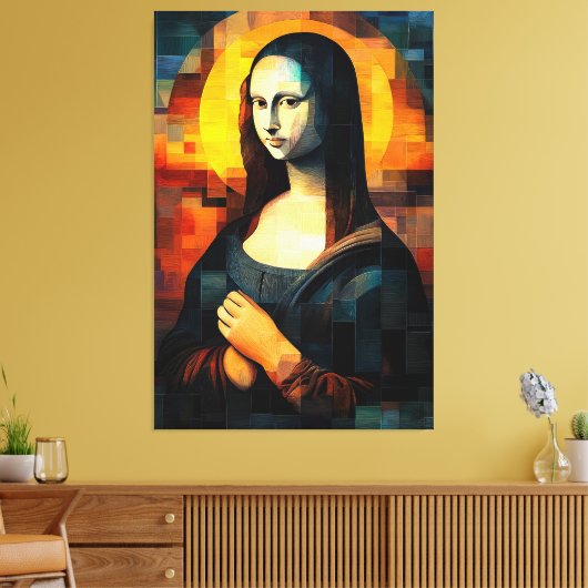 Mona Lisa Glas in lood Mozaïek Kunstwerk Canvas Afdruk (Insitu (Woonkamer))