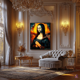 Mona Lisa Glas in lood Mozaïek Kunstwerk Canvas Afdruk