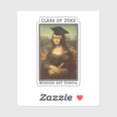 Mona Lisa Glasses Afstuderen Sticker (Vel)