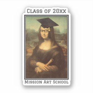 Mona Lisa Glasses Afstuderen Sticker