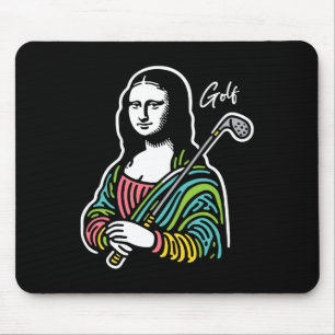 Mona-lisa Golfer - Grappige Mona-lisa Golf Lover Muismat