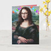 MONA LISA GOLVEND HAAR GRAPPIGE KERSTKAARTEN KAART (Gele Bloem)