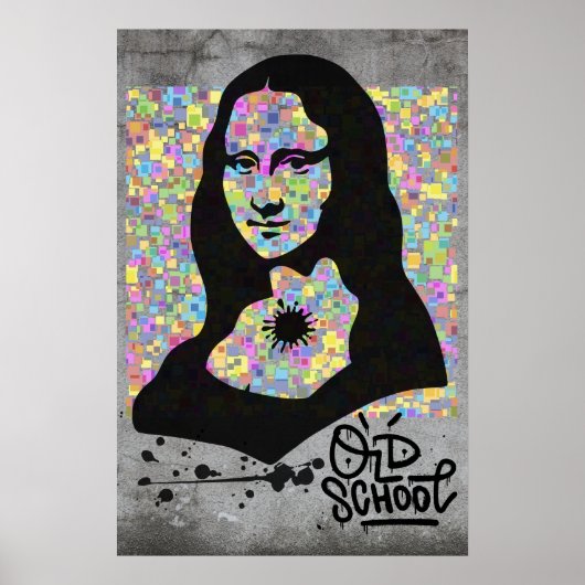 Mona Lisa Graffiti Street Art Pop Cultuur Poster (Voorkant)