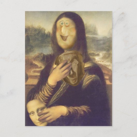Mona Lisa Grappig Gezicht Briefkaart (Voorkant)