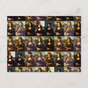 Mona Lisa Grappig Gezicht Briefkaart
