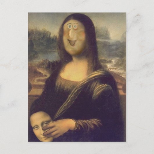 Mona Lisa Grappig Gezicht Briefkaart (Voorkant)