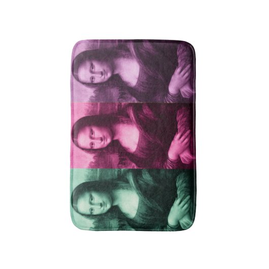 Mona Lisa Green Pink Paars Badmat (Voorkant Verticaal)