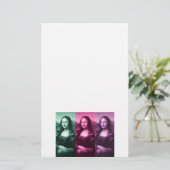 Mona Lisa Green Pink Paars Briefpapier (Staand voorkant)