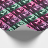 Mona Lisa Green Pink Paars Cadeaupapier (Hoek)