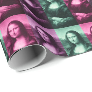 Mona Lisa Green Pink Paars Cadeaupapier