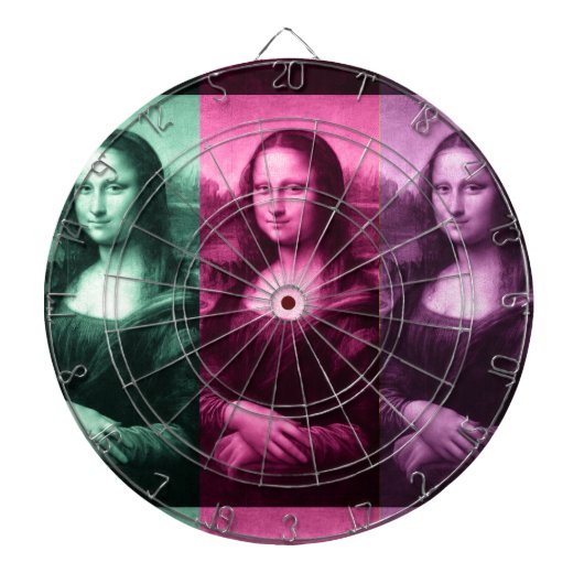 Mona Lisa Green Pink Paars Dartbord (Voorkant)