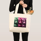 Mona Lisa Green Pink Paars Grote Tote Bag (Voorkant (product))