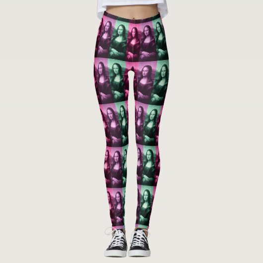 Mona Lisa Green Pink Paars Leggings (Voorkant)