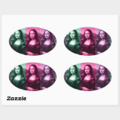 Mona Lisa Green Pink Paars Ovale Sticker (Vel)
