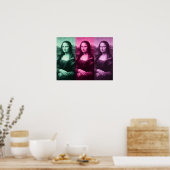 Mona Lisa Green Pink Paars Poster (Keuken)