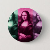 Mona Lisa Green Pink Paars Ronde Button 5,7 Cm (Voorkant)