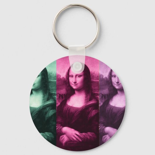 Mona Lisa Green Pink Paars Sleutelhanger (Voorkant)