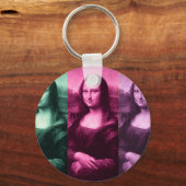 Mona Lisa Green Pink Paars Sleutelhanger (Voorkant)