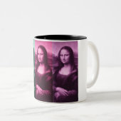 Mona Lisa Green Pink Paars Tweekleurige Koffiemok (Voorkant rechts)
