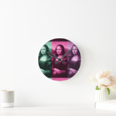 Mona Lisa Green Pink Purple Ronde Klok (Huis)