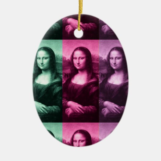 Mona Lisa Green Roze Paarse keramische sieraad Keramisch Ornament (Voorkant)