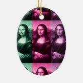 Mona Lisa Green Roze Paarse keramische sieraad Keramisch Ornament (Achterkant)