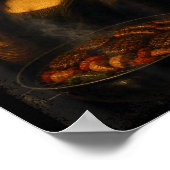 Mona lisa grillt bbq grappig poster (Hoek)