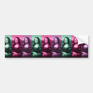 Mona Lisa Groen Roze Paars Bumpersticker