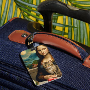 Mona Lisa & haar kat - Zomerstemming \ Bagagelabel