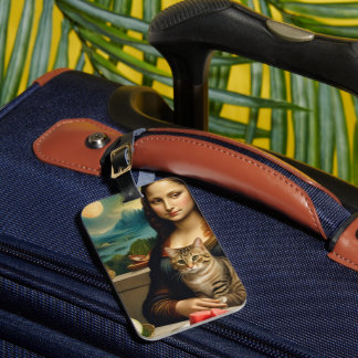 Mona Lisa & haar kat - Zomerstemming \ Bagagelabel