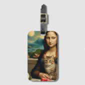 Mona Lisa & haar kat - Zomerstemming \ Bagagelabel (Voorkant (verticaal))