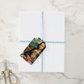 Mona Lisa & haar kat  -  Zomerstemming  Cadeaulabel (Met Touw)