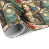 Mona Lisa & haar kat - Zomerstemming \ Cadeaupapier (Rol Hoek)