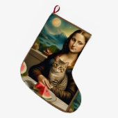Mona Lisa & haar kat - Zomerstemming \ Grote Kerstsok (Voorkant (Hangend))