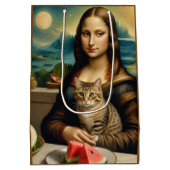 Mona Lisa & haar kat - Zomerstemming \ Medium Cadeauzakje (Achterkant)