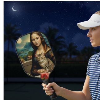 Mona Lisa & haar kat - Zomerstemming \ Pickleball Paddle