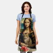 Mona Lisa & haar kat - Zomerstemming \ Schort (Gedragen)